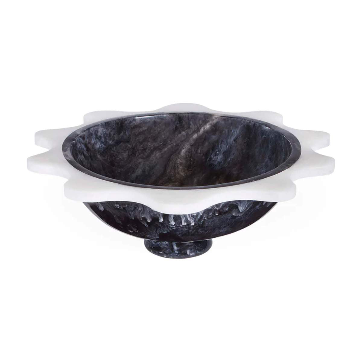 Jonathan Adler Como Black & White Ripple Bowl