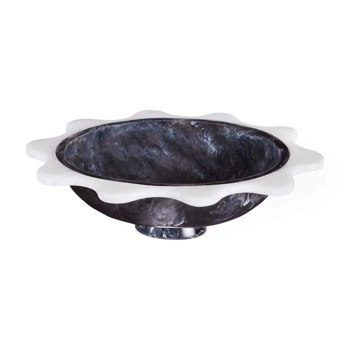 Jonathan Adler Como Black & White Ripple Bowl