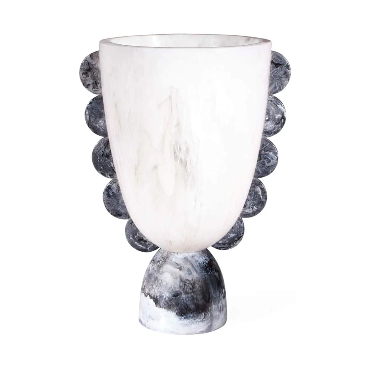 Jonathan Adler Como Black & White Scalloped Urn