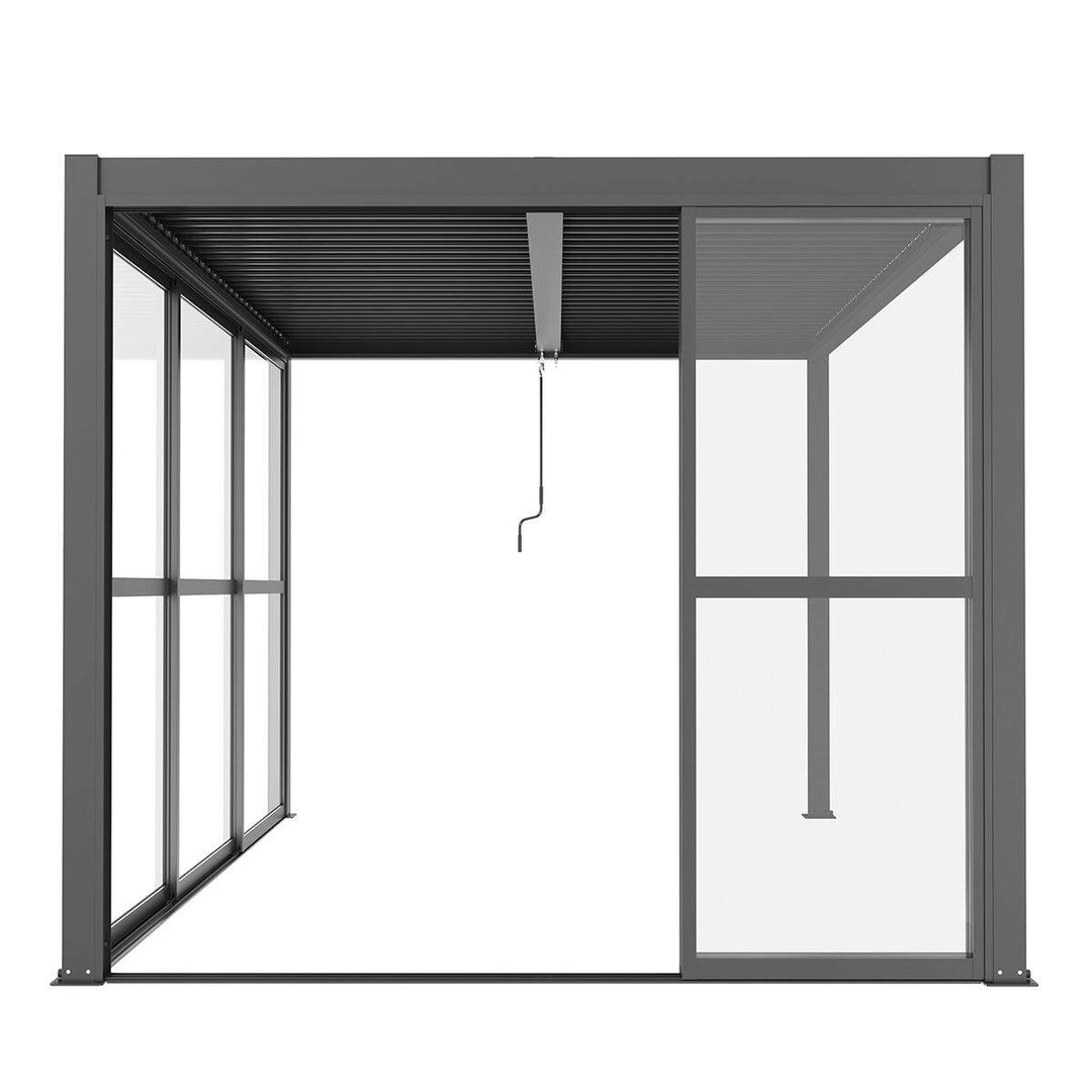 Maze - Como Pergola Sliding Transparent Doors Side - Grey