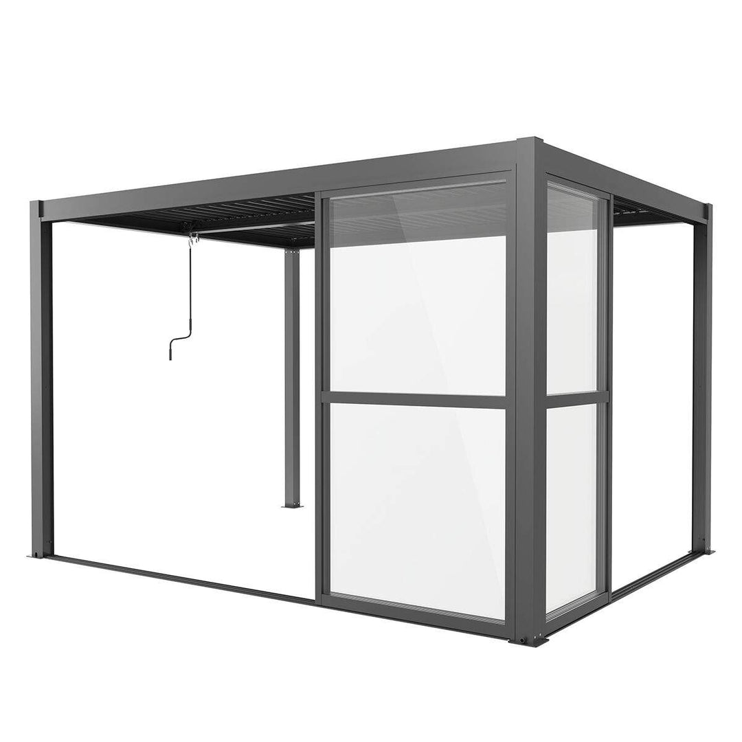 Maze - Como Pergola Sliding Transparent Doors Side - Grey