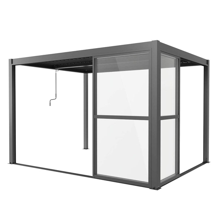 Maze - Como Pergola Sliding Transparent Doors Side - Grey