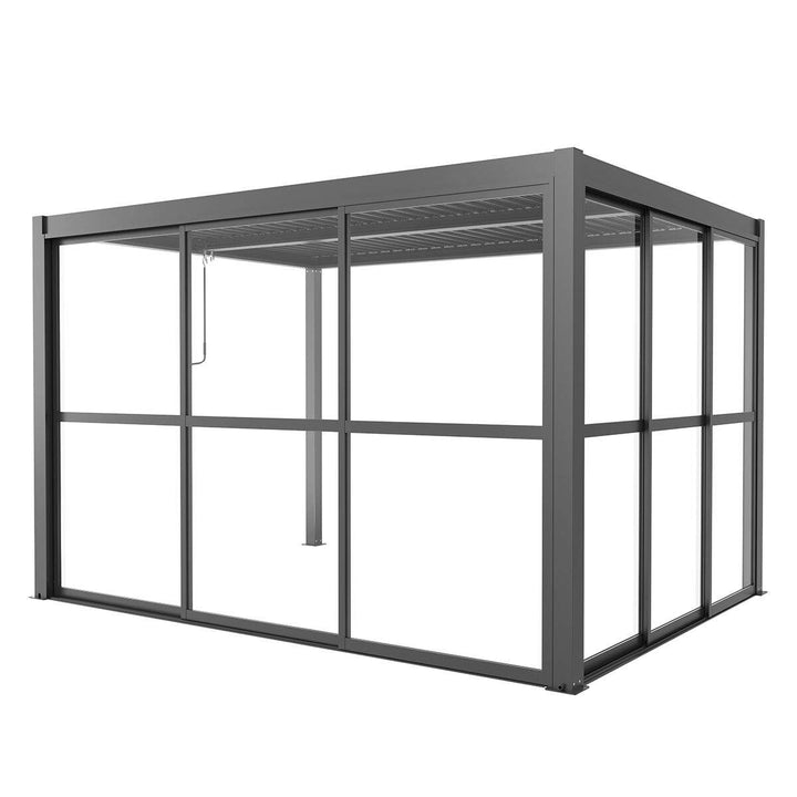 Maze - Como Pergola Sliding Transparent Doors Side - Grey
