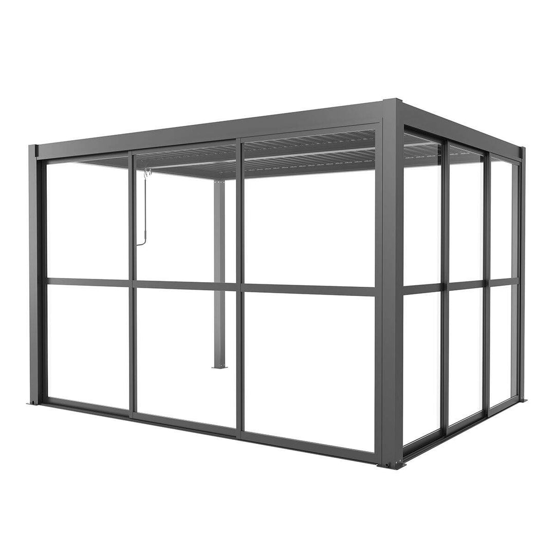 Maze - Como Pergola Sliding Transparent Doors Side - Grey