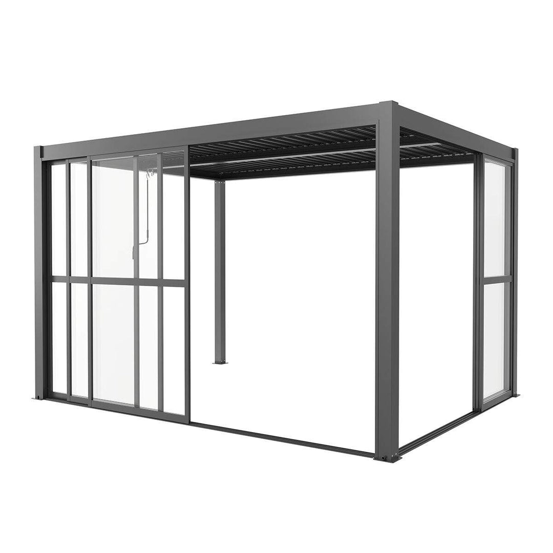 Maze - Como Pergola Sliding Transparent Doors Side - Grey
