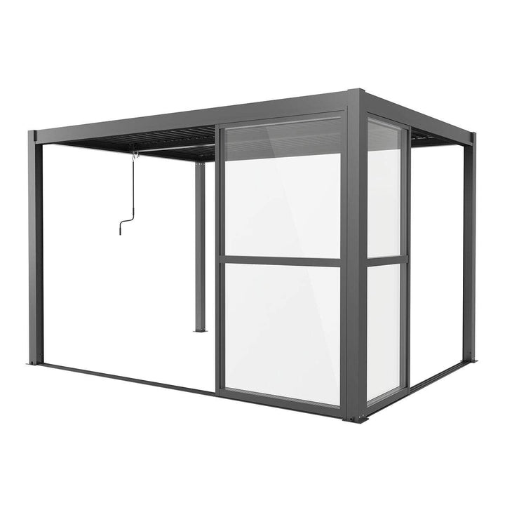 Maze - Como Pergola Sliding Transparent Doors Side - Grey