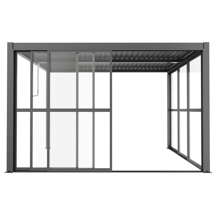 Maze - Como Pergola Sliding Transparent Doors Side - Grey