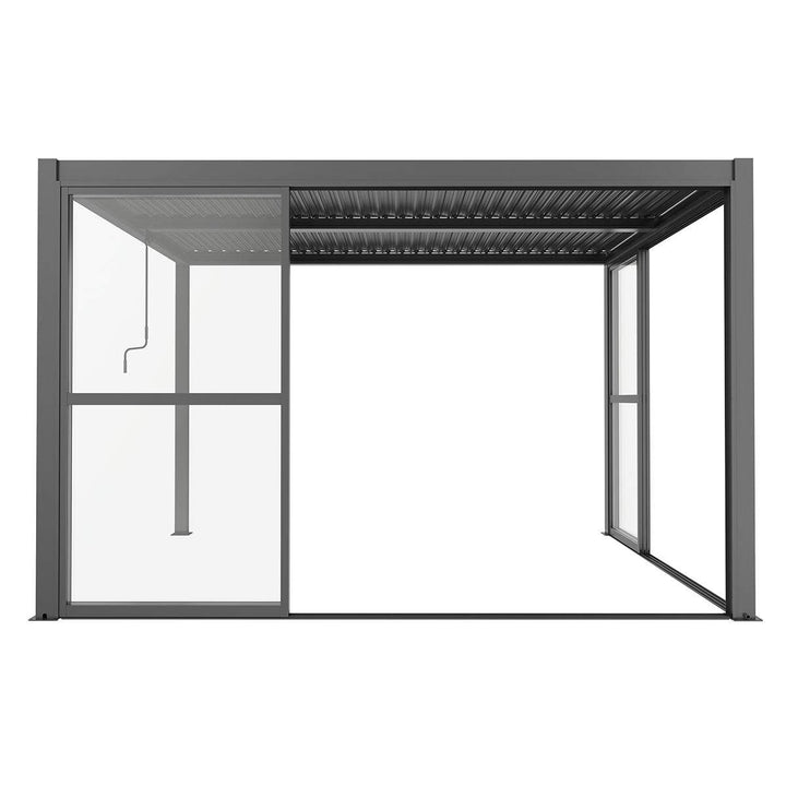 Maze - Como Pergola Sliding Transparent Doors Side - Grey