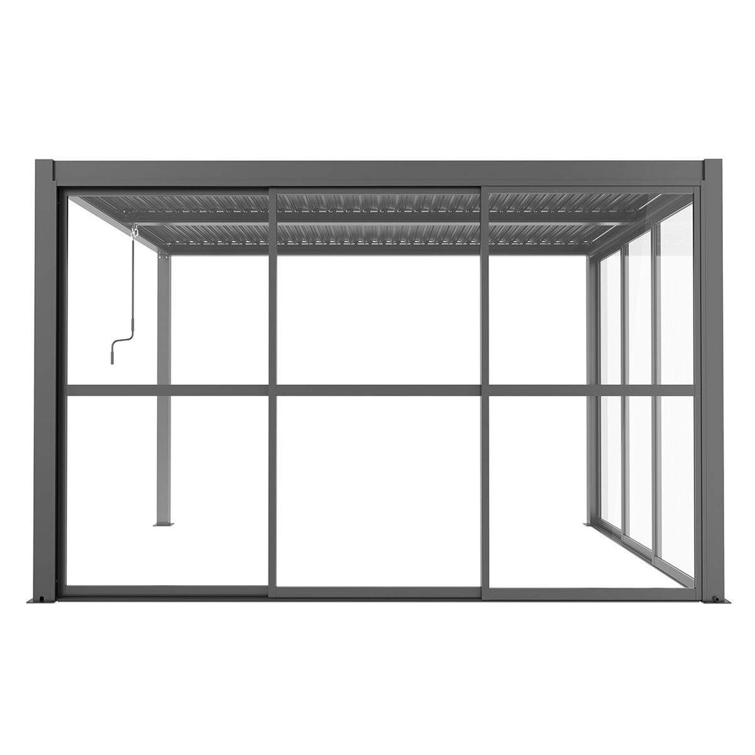 Maze - Como Pergola Sliding Transparent Doors Side - Grey