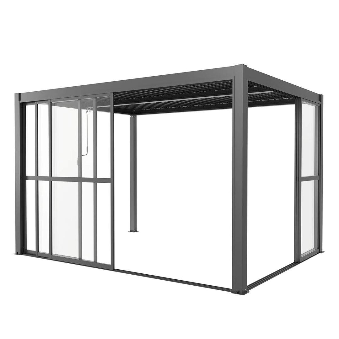 Maze - Como Pergola Sliding Transparent Doors Side - Grey