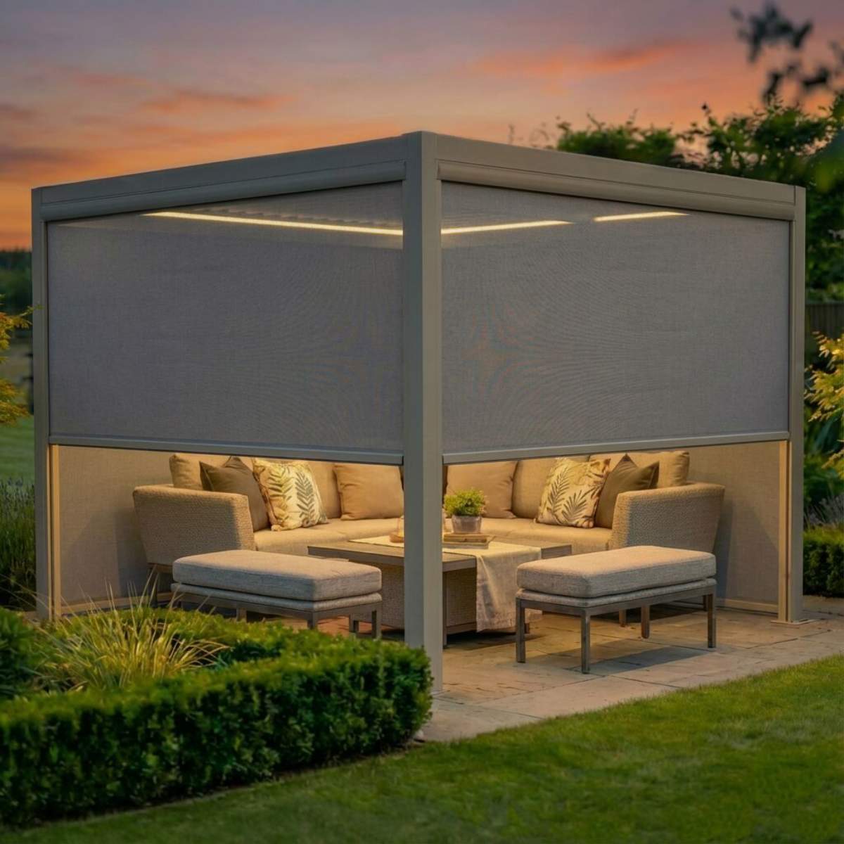 Maze - Como Pergola Zip Drop Side Blind