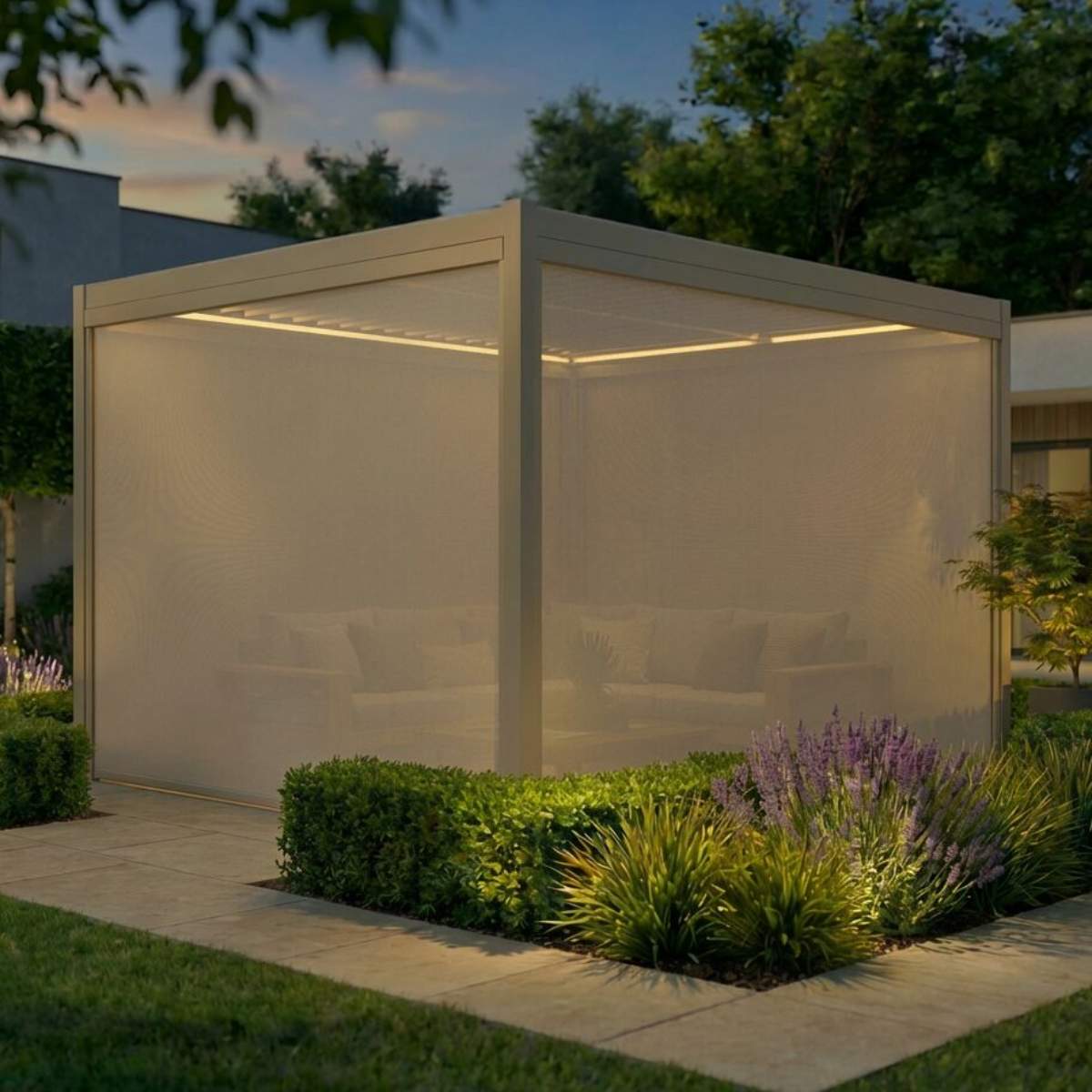 Maze - Como Pergola Zip Drop Side Blind