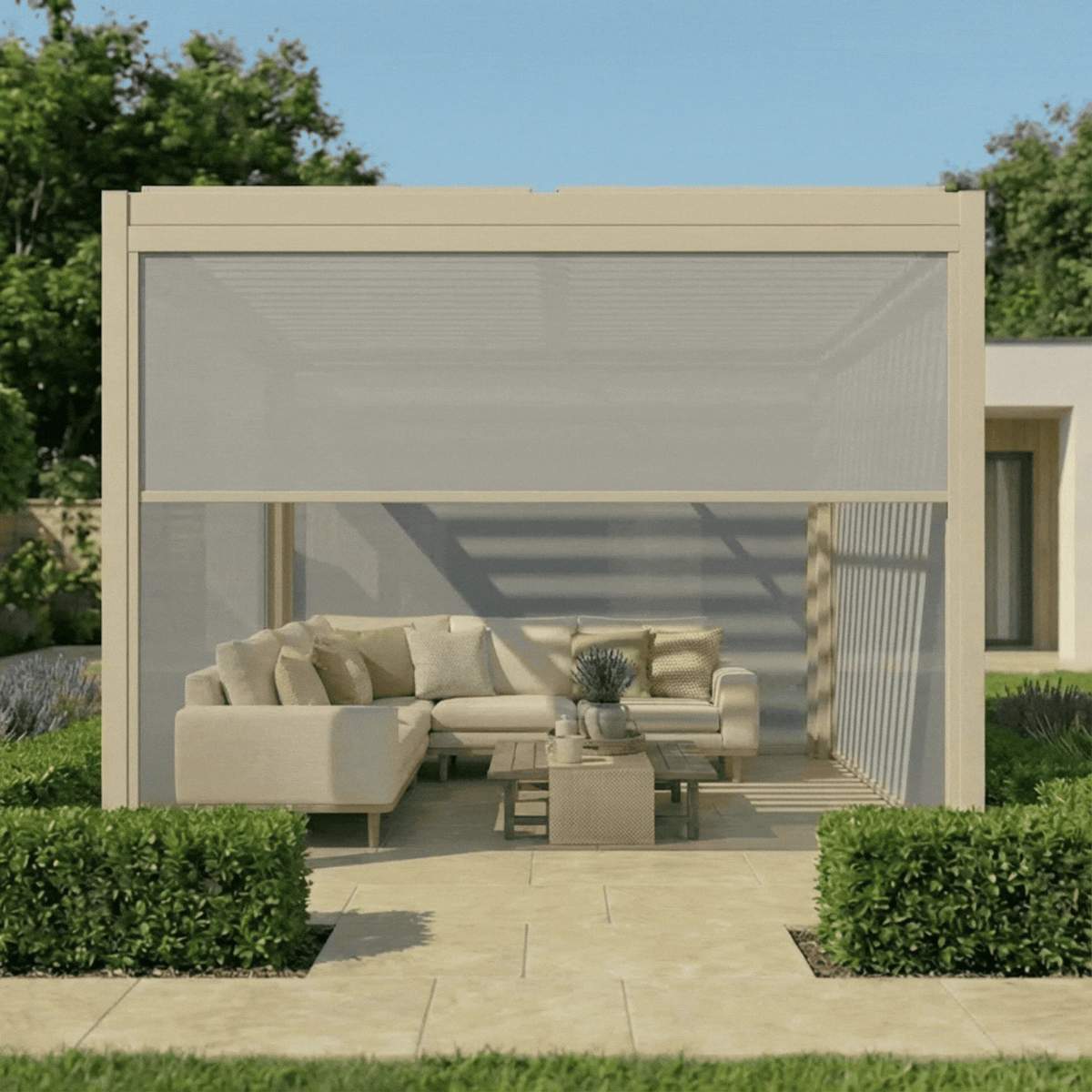 Maze - Como Pergola Zip Drop Side Blind