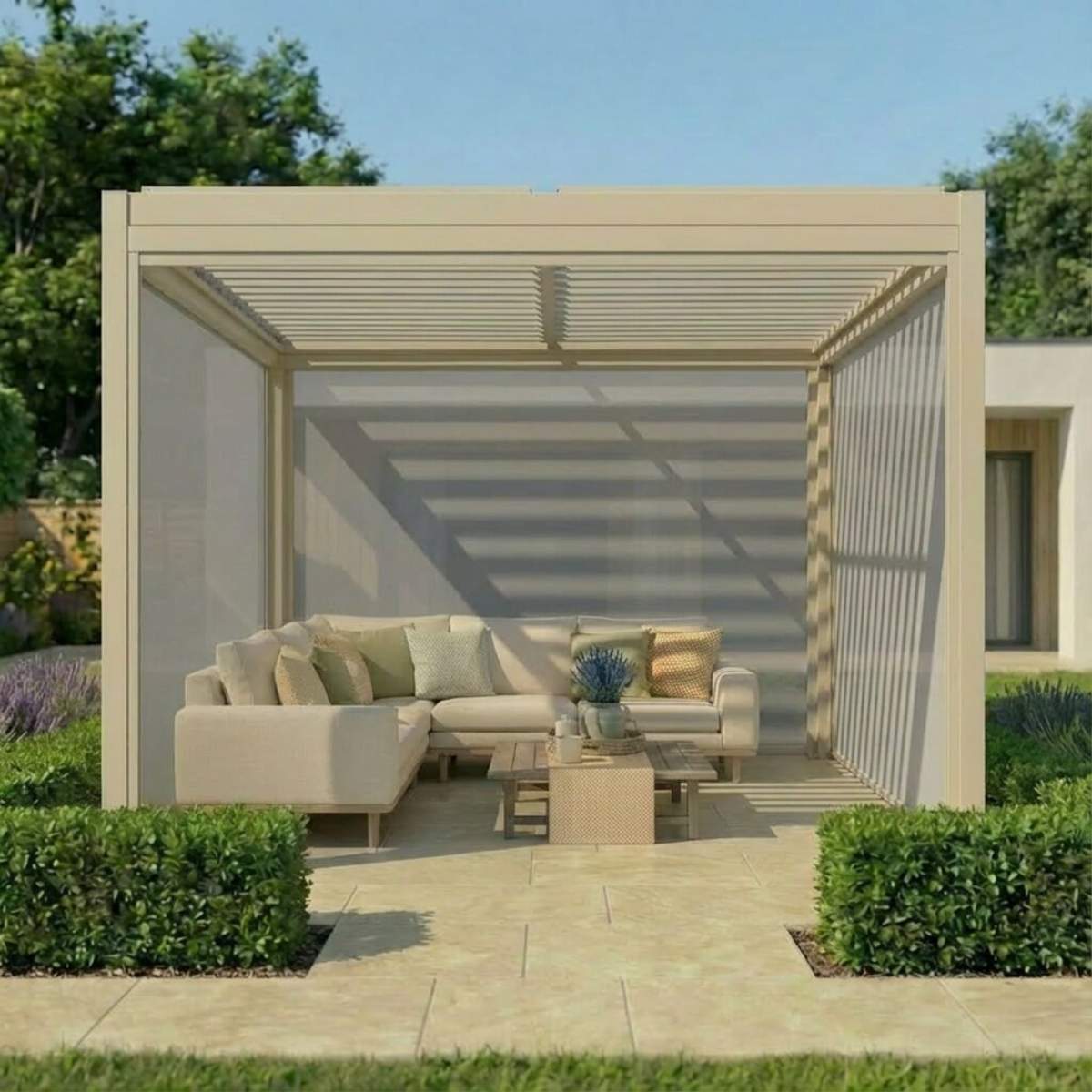 Maze - Como Pergola Zip Drop Side Blind