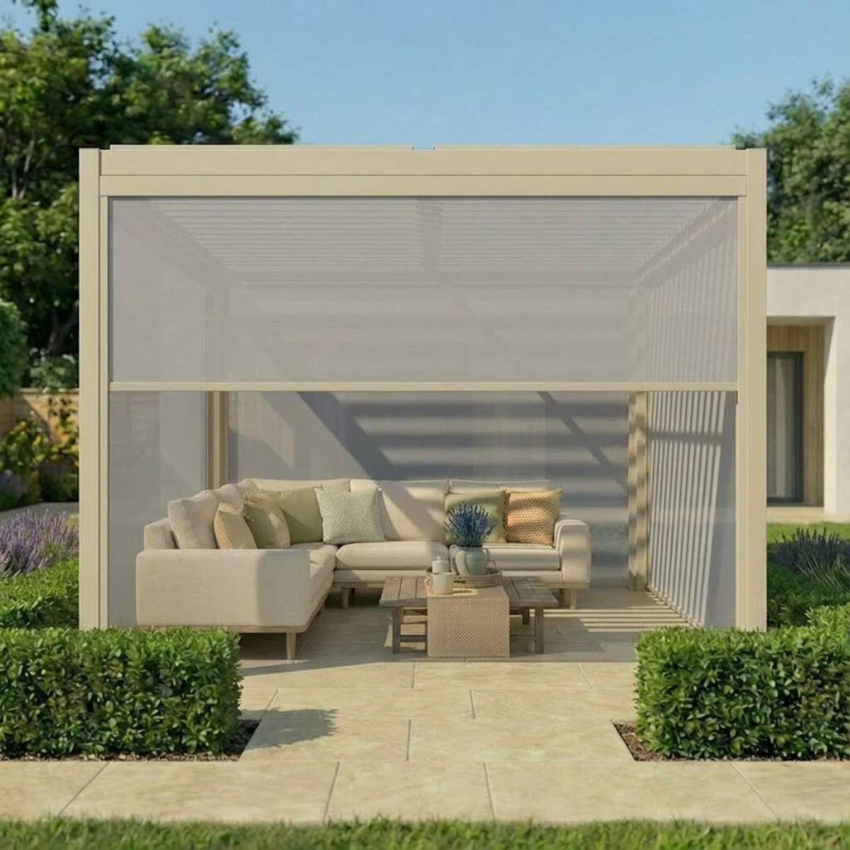 Maze - Como Pergola Zip Drop Side Blind