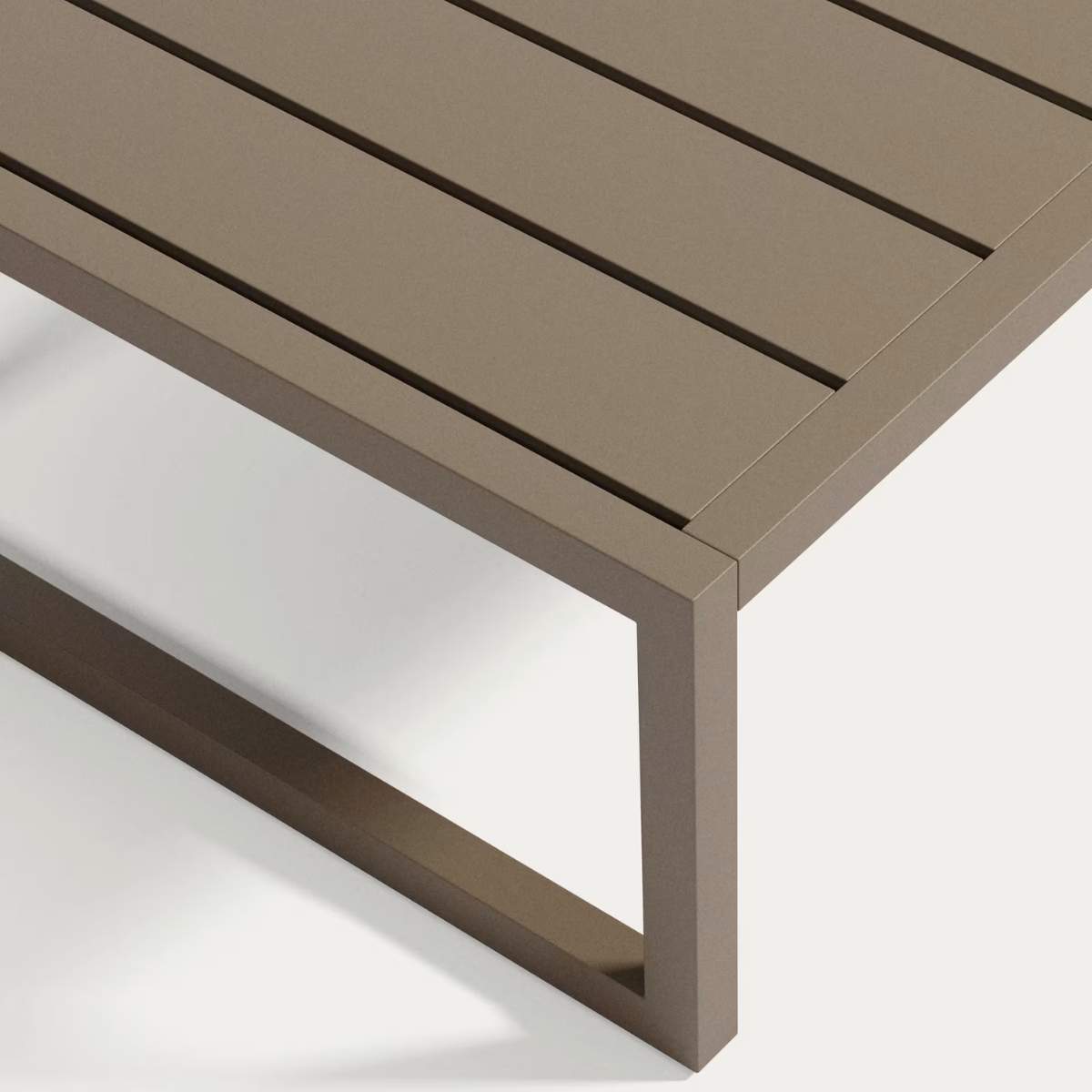 Kave Home Comova 100% outdoor coffee table made from green aluminium, 60 x 114 cm