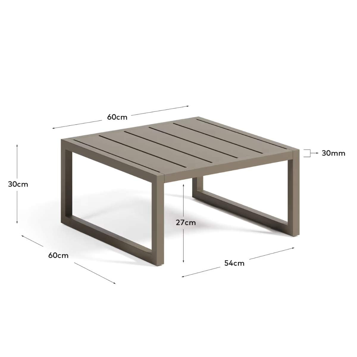 Kave Home Comova 100% outdoor side table made from green aluminium, 60 x 60 cm