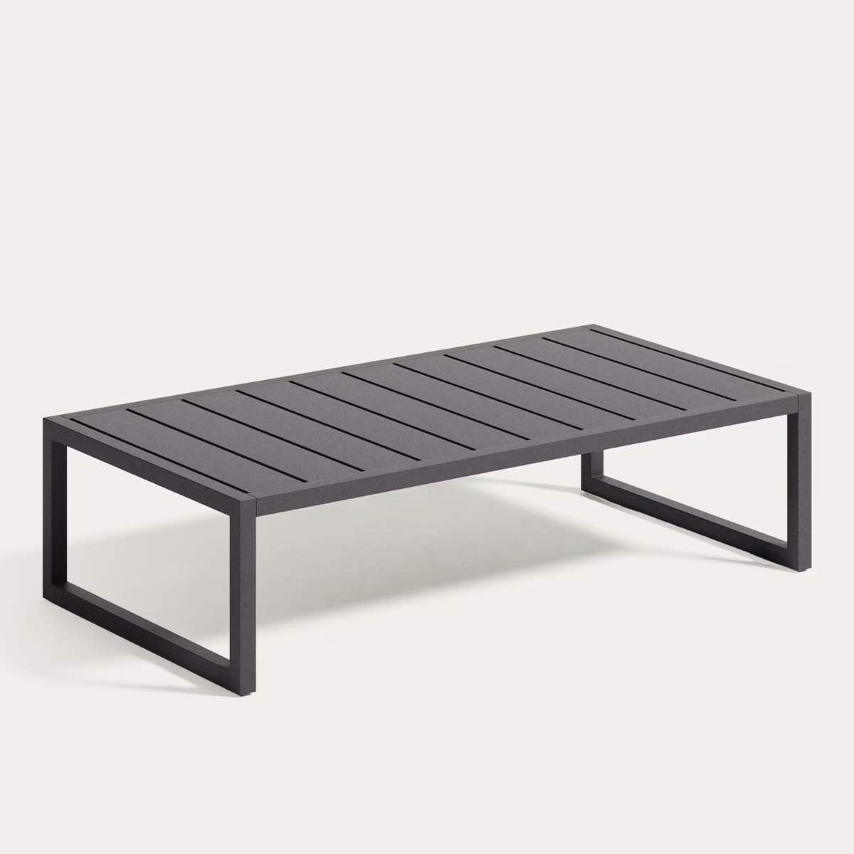 Kave Home Comova 100% outdoor coffee table made from green aluminium, 60 x 114 cm