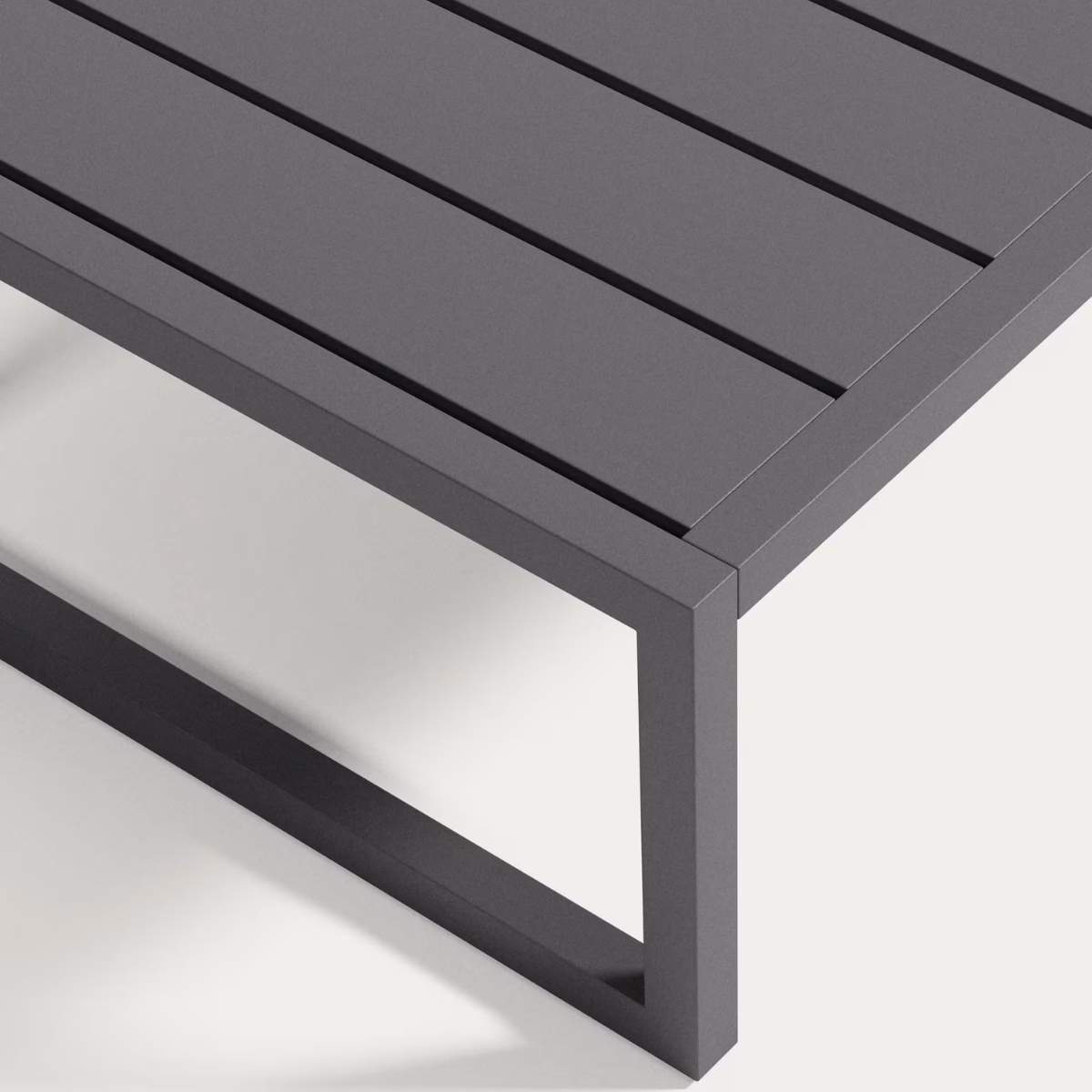 Kave Home Comova 100% outdoor coffee table made from green aluminium, 60 x 114 cm