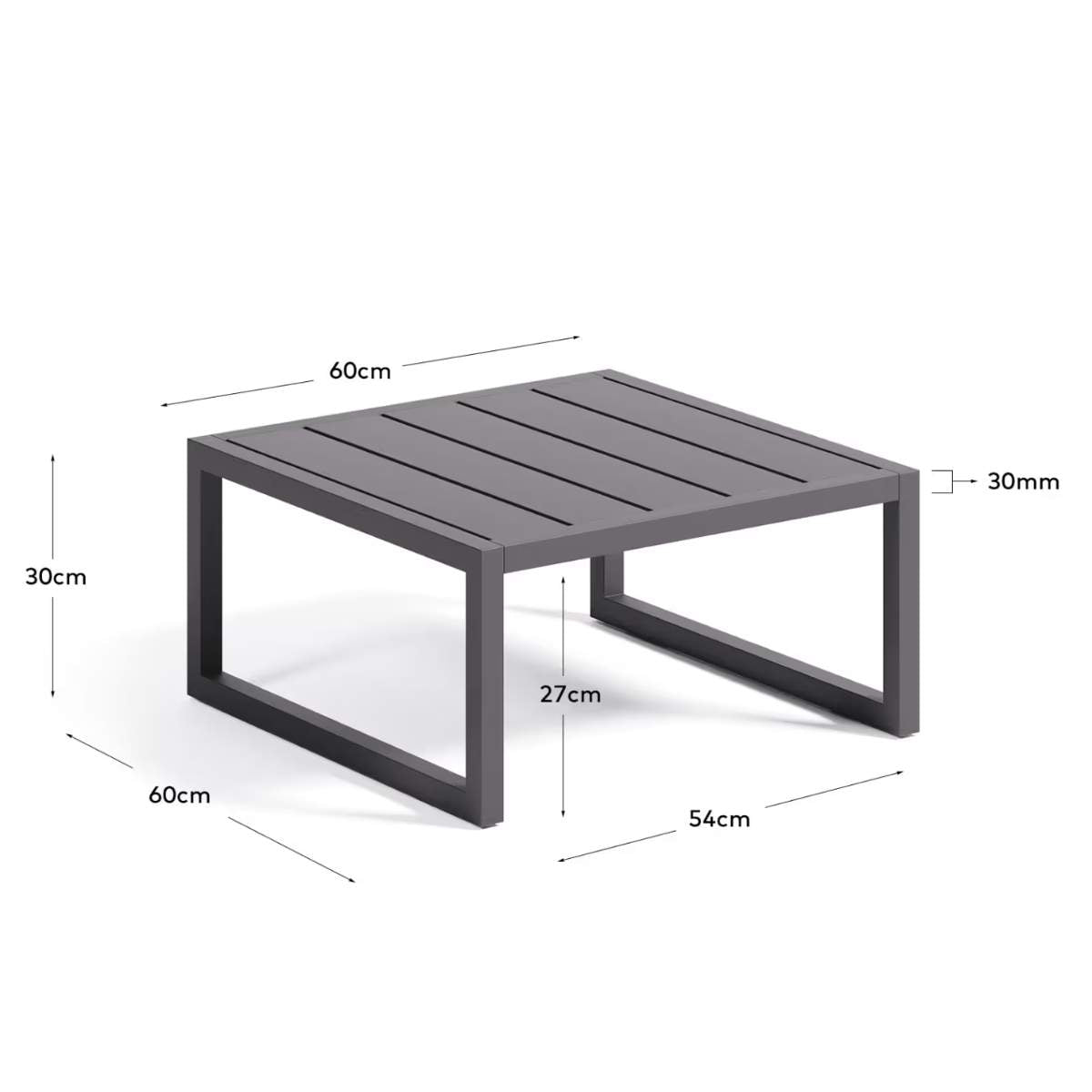 Kave Home Comova 100% outdoor side table made from green aluminium, 60 x 60 cm