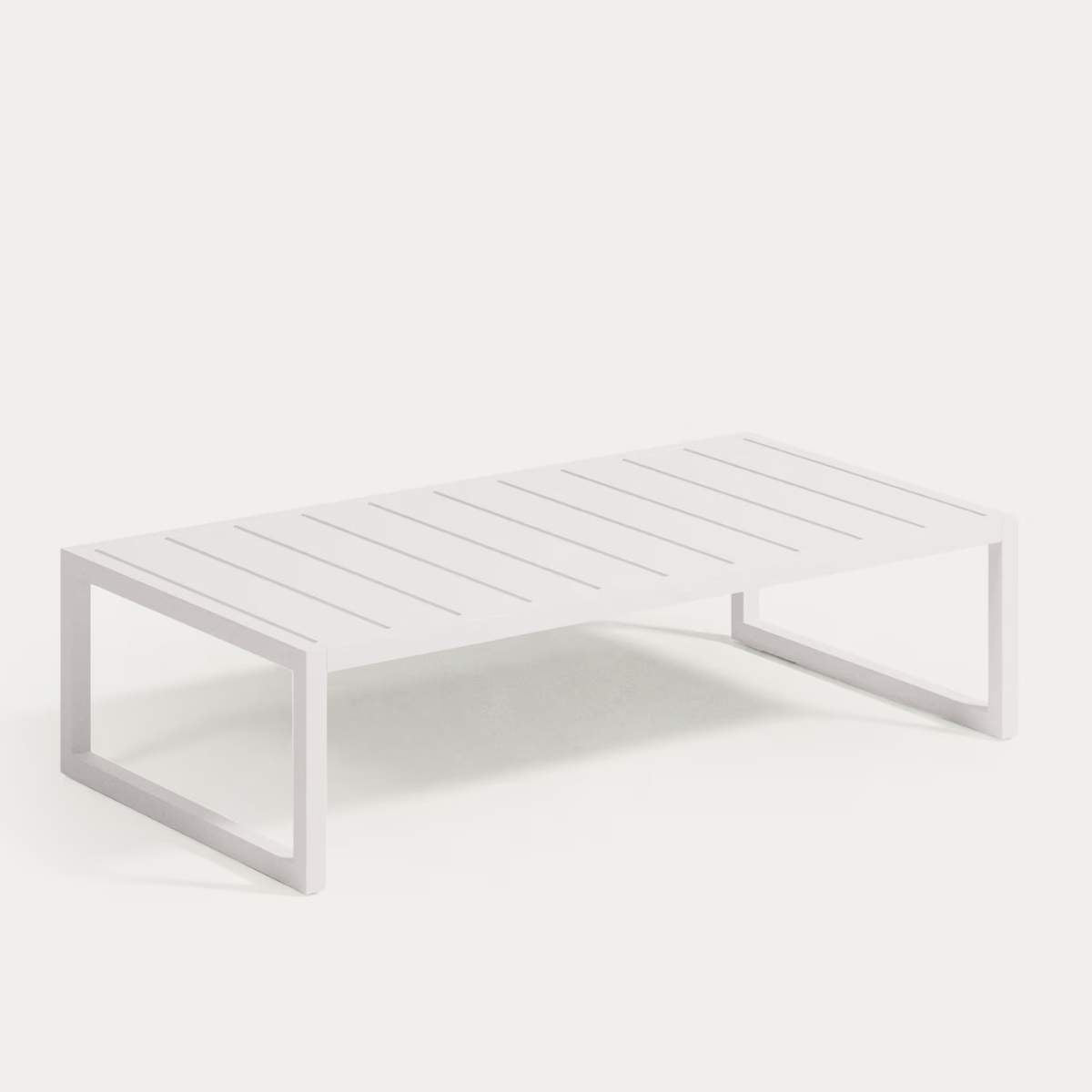 Kave Home Comova 100% outdoor coffee table made from green aluminium, 60 x 114 cm