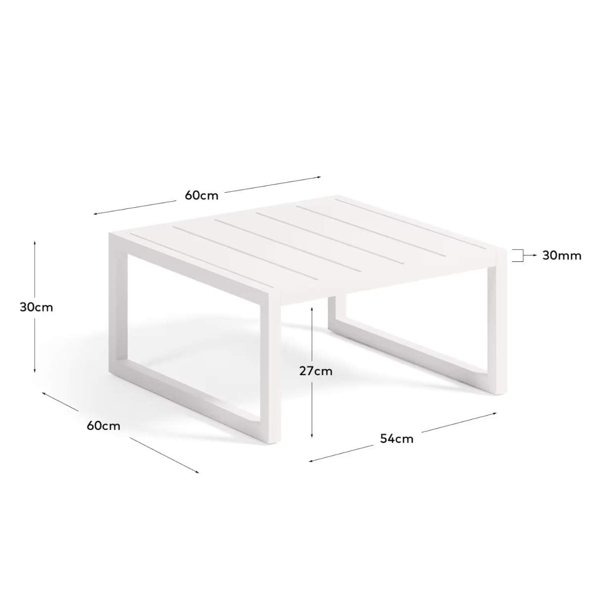 Kave Home Comova 100% outdoor side table made from green aluminium, 60 x 60 cm
