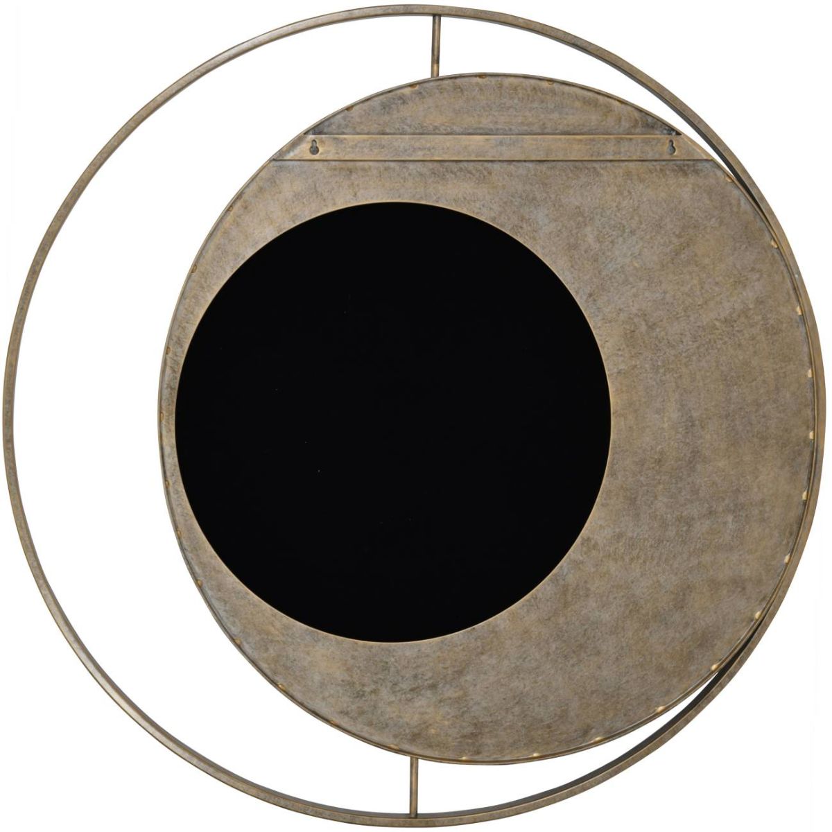 Libra Interiors Concentric Circles Iron Mirror Aged Gold 100cm diameter