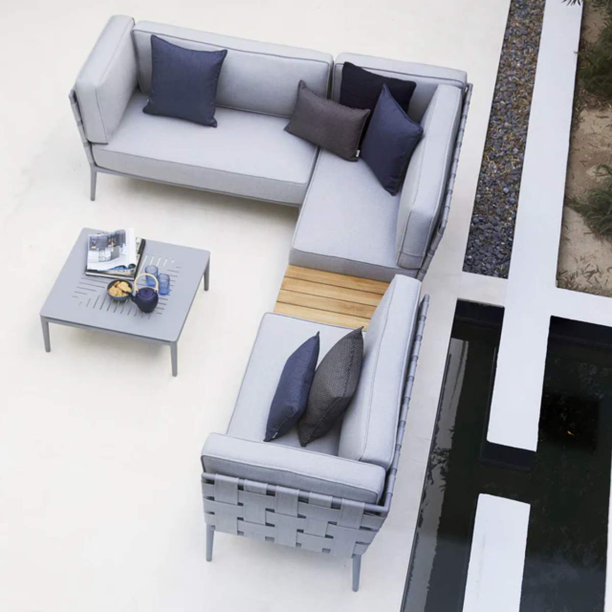 Cane-line Conic Modular Corner Sofa With Box Table