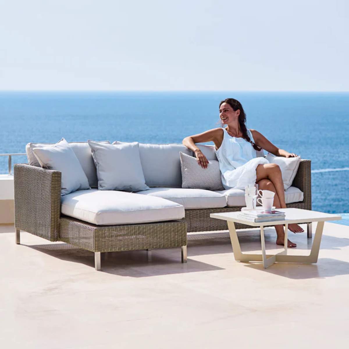 Cane-line Connect Modular Lounge Sofa With Chaise Longue