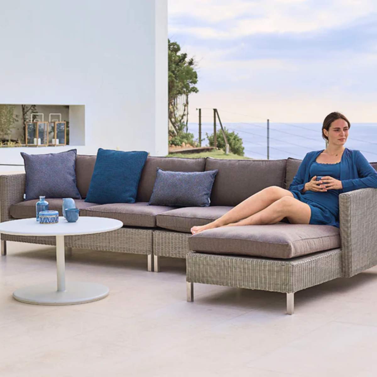 Cane-line Connect Modular Lounge Sofa With Chaise Longue