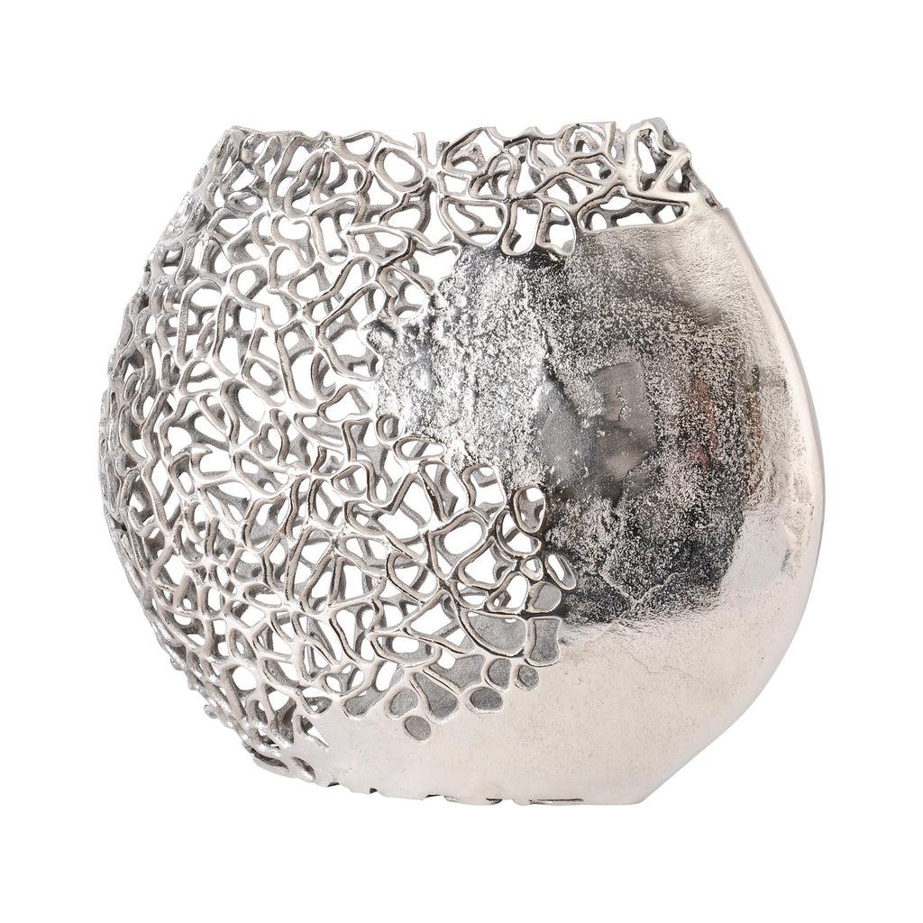 Coral Ellipse Aluminium Vase-Beaumonde