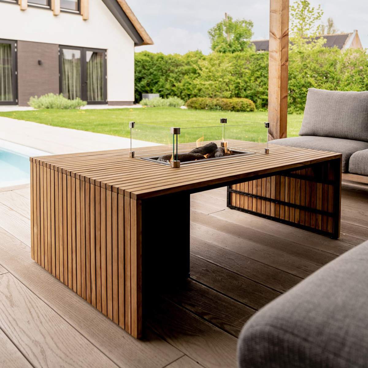 Pacific Lifestyle Cosibridge 140 Teak Fire Pit Table