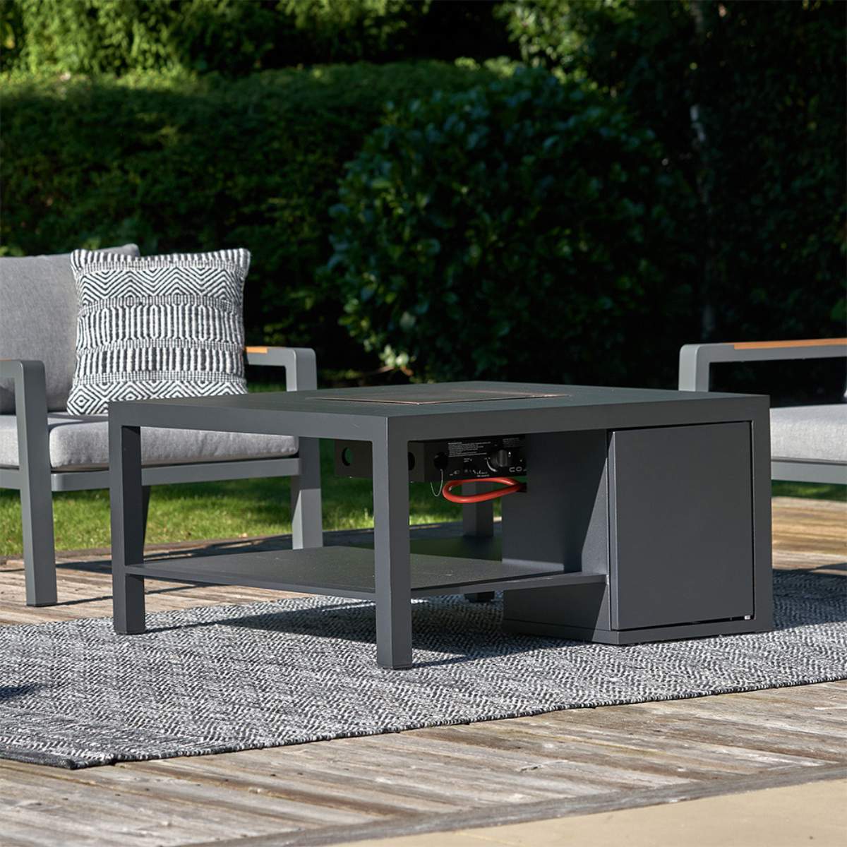 Pacific Lifestyle Cosiflow 100 Square Anthracite Fire Pit Table