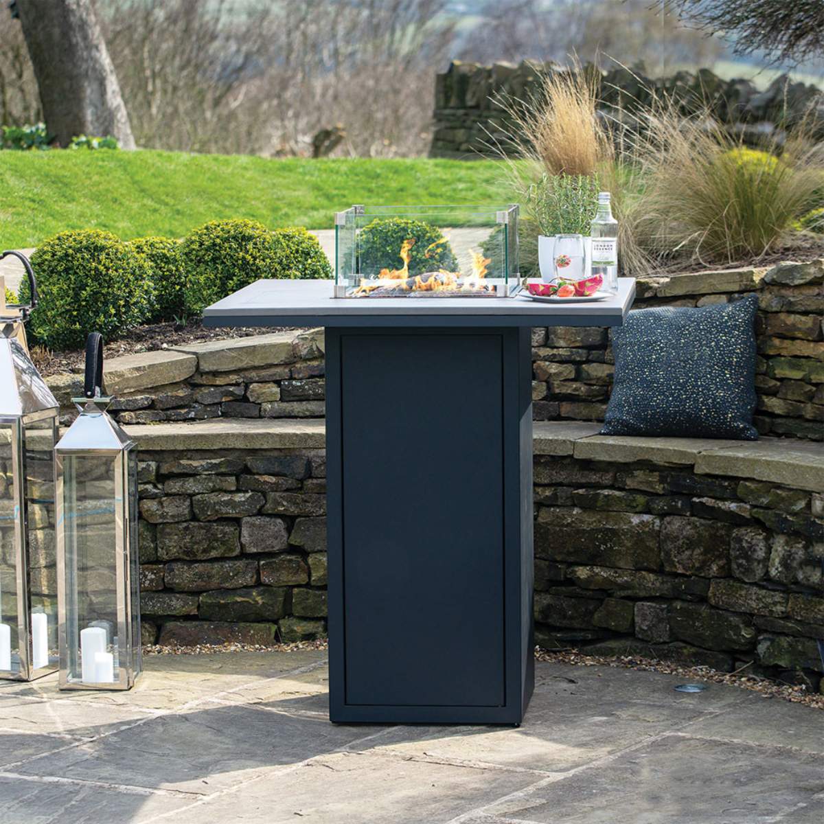 Pacific Lifestyle Cosiloft 100 Black and Grey Fire Pit Bar Table