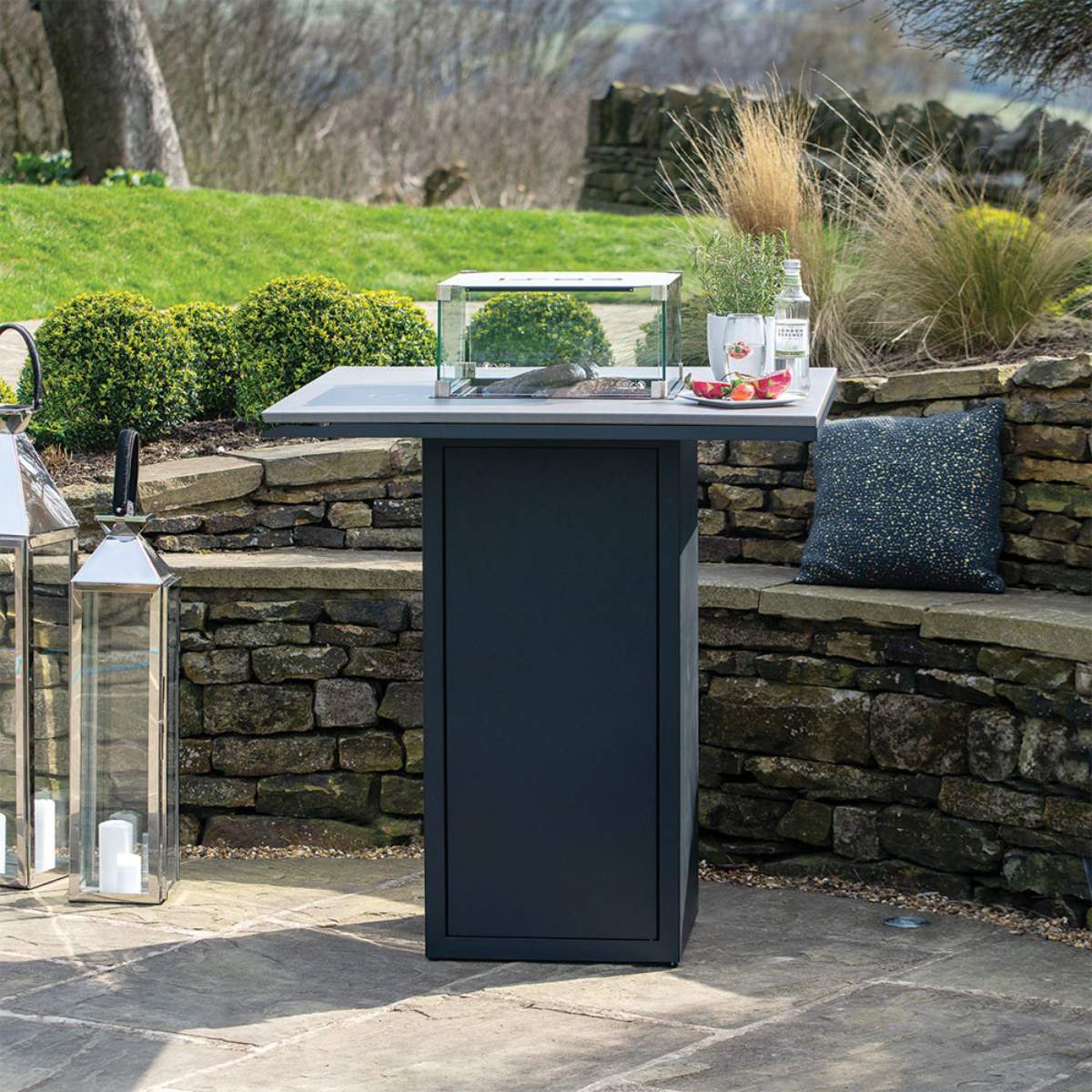 Pacific Lifestyle Cosiloft 100 Black and Grey Fire Pit Bar Table