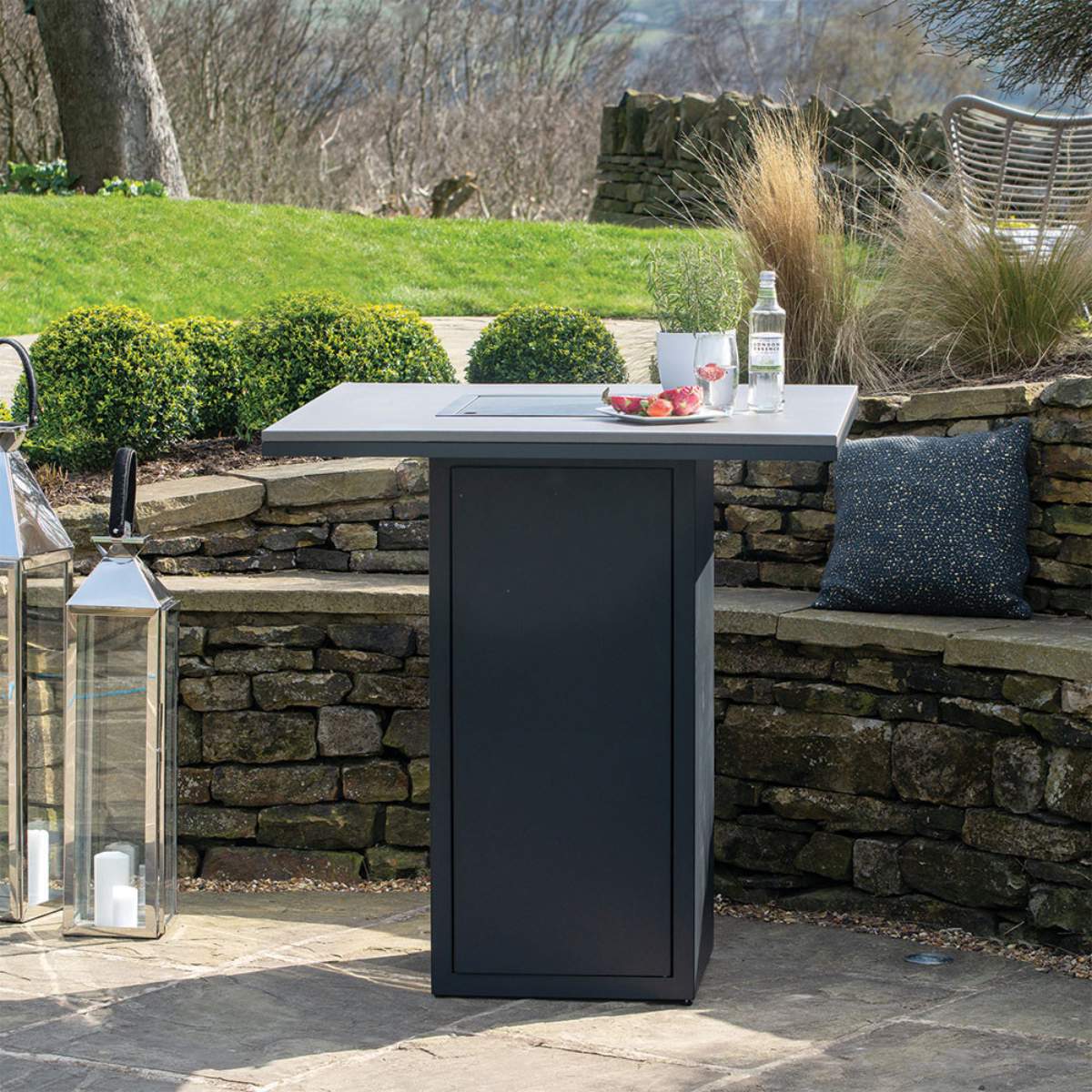 Pacific Lifestyle Cosiloft 100 Black and Grey Fire Pit Bar Table