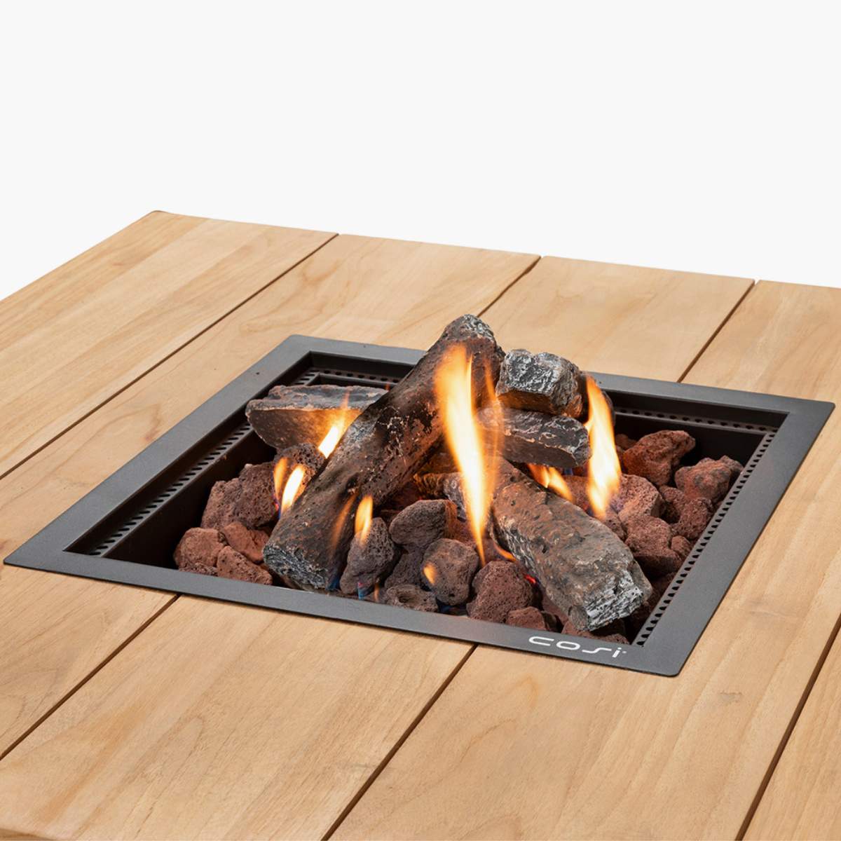 Pacific Lifestyle Cosiloft 100 Black and Teak Fire Pit Bar Table