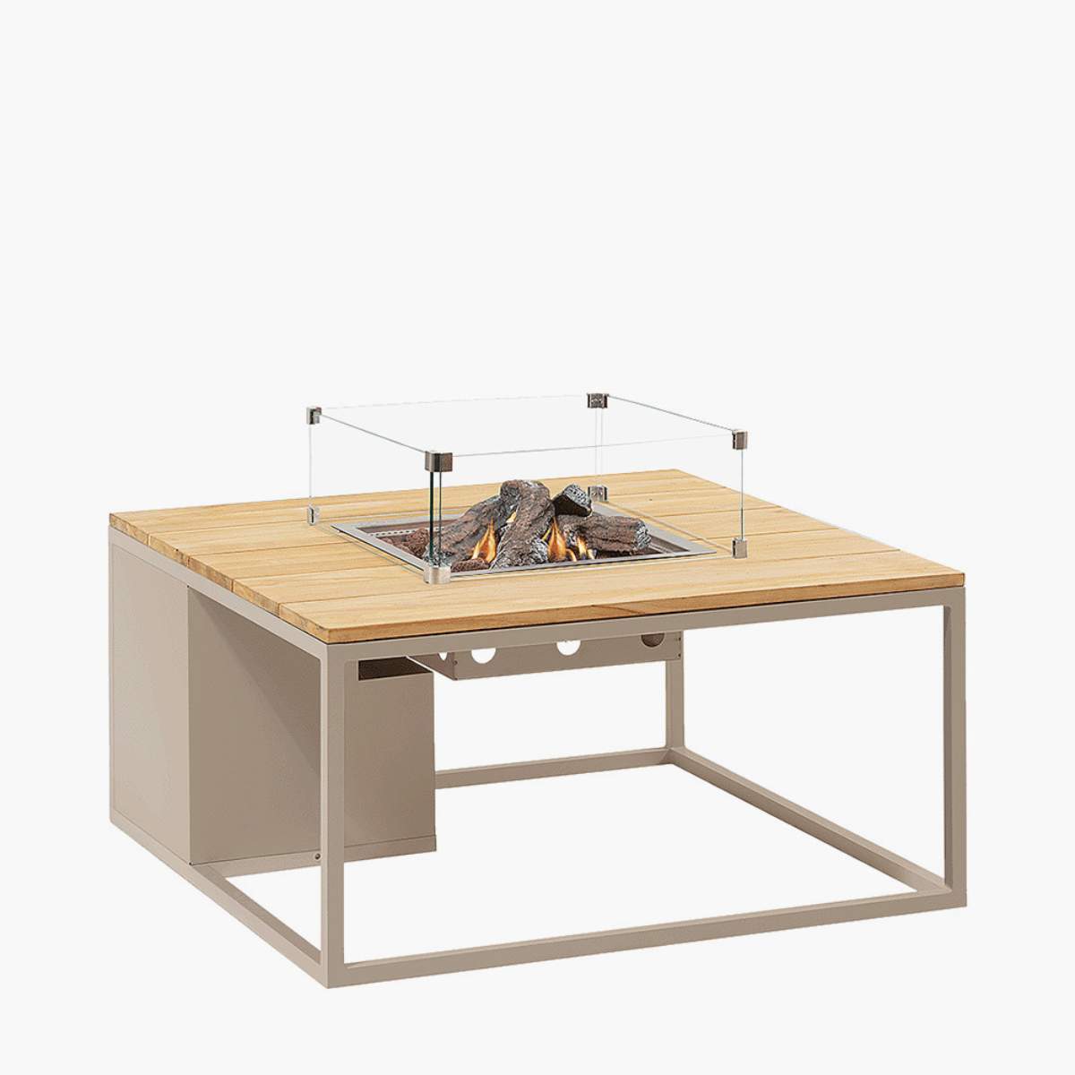 Pacific Lifestyle Cosiloft 100 Sandy Beige and Teak Fire Pit Table