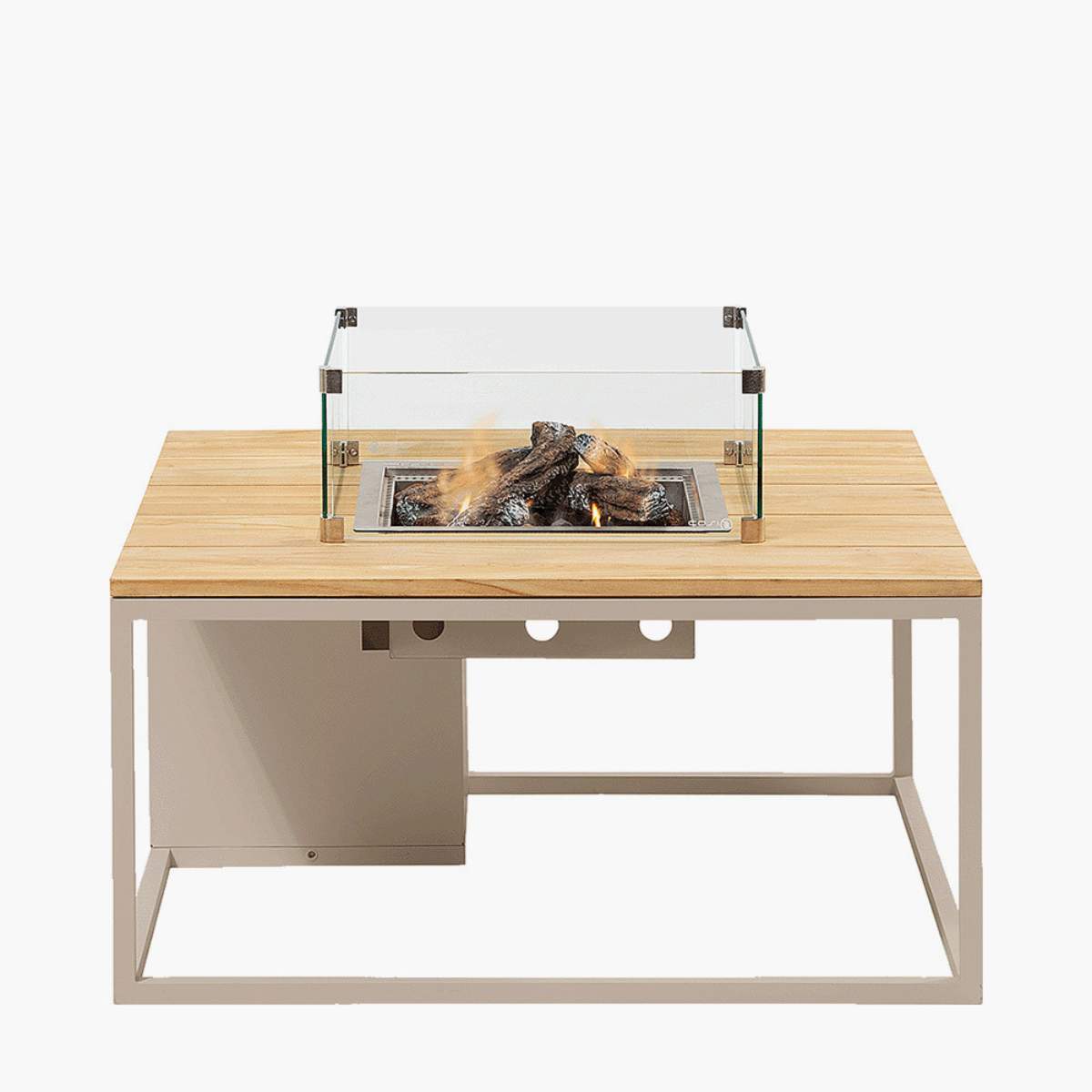 Pacific Lifestyle Cosiloft 100 Sandy Beige and Teak Fire Pit Table