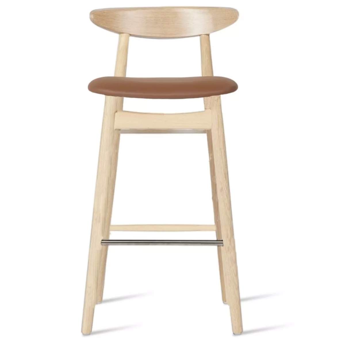 Vincent Shepherd Counter Stool with Upholstered Seat Oak