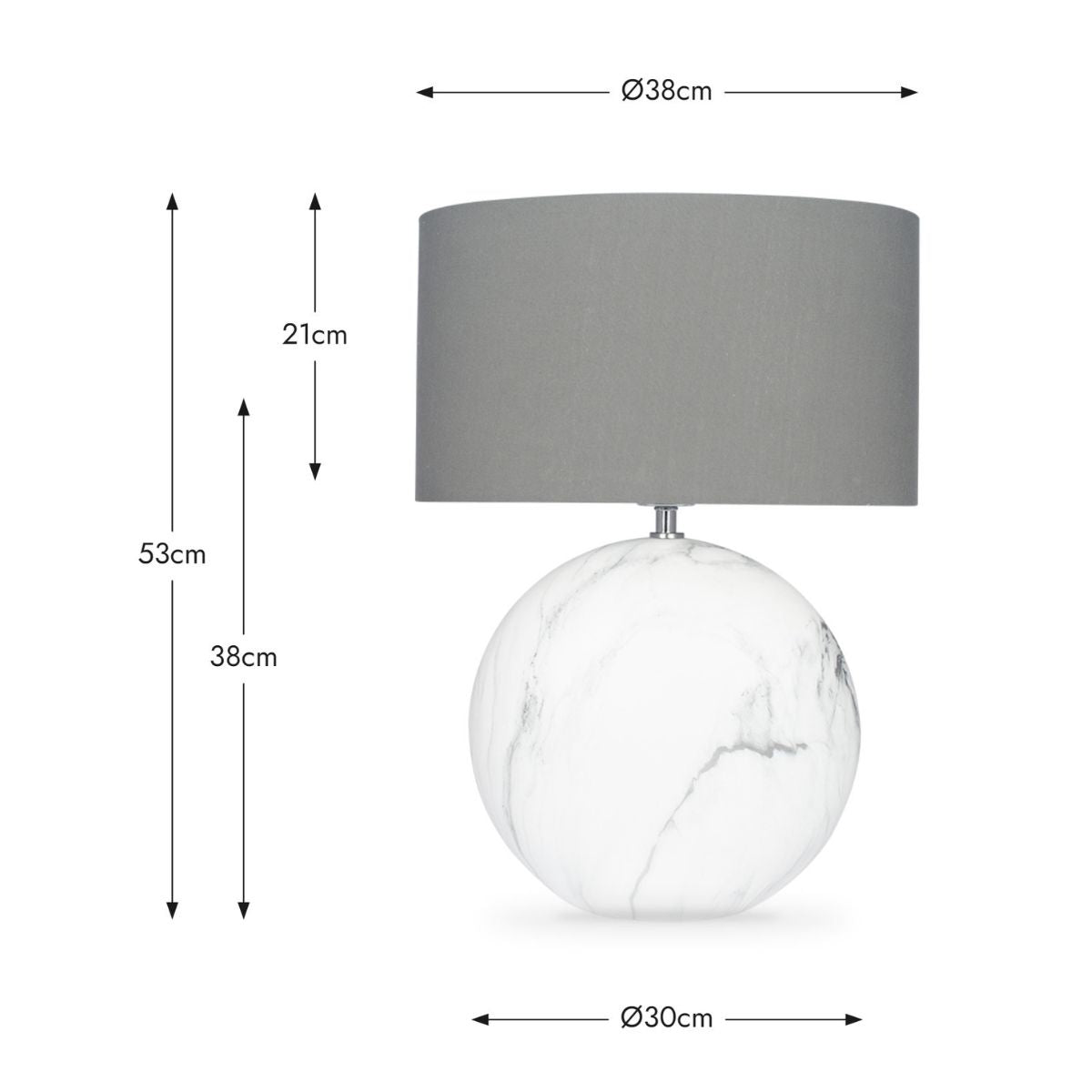 Pacific Lifestyle Crestola Large Marble Effect Ceramic Table Lamp