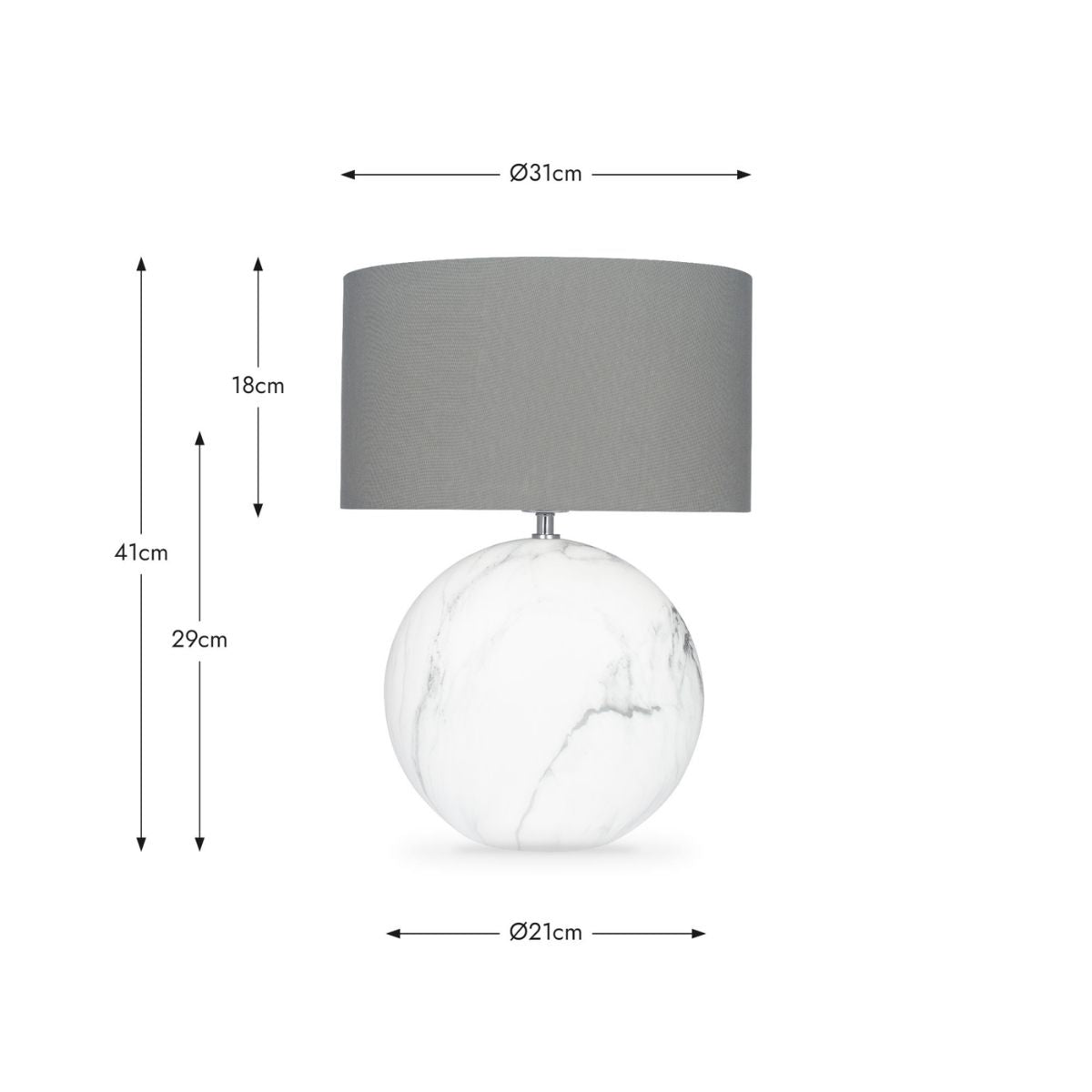 Pacific Lifestyle Crestola Marble Effect Ceramic Table Lamp