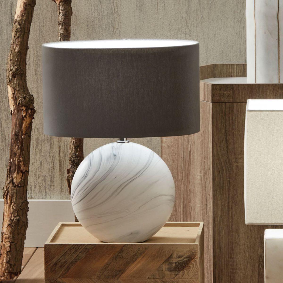 Pacific Lifestyle Crestola Marble Effect Ceramic Table Lamp