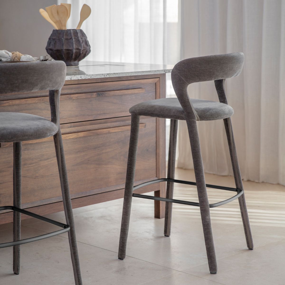 Libra Interiors Cruise Upholstered Bar Stool - Set of 2