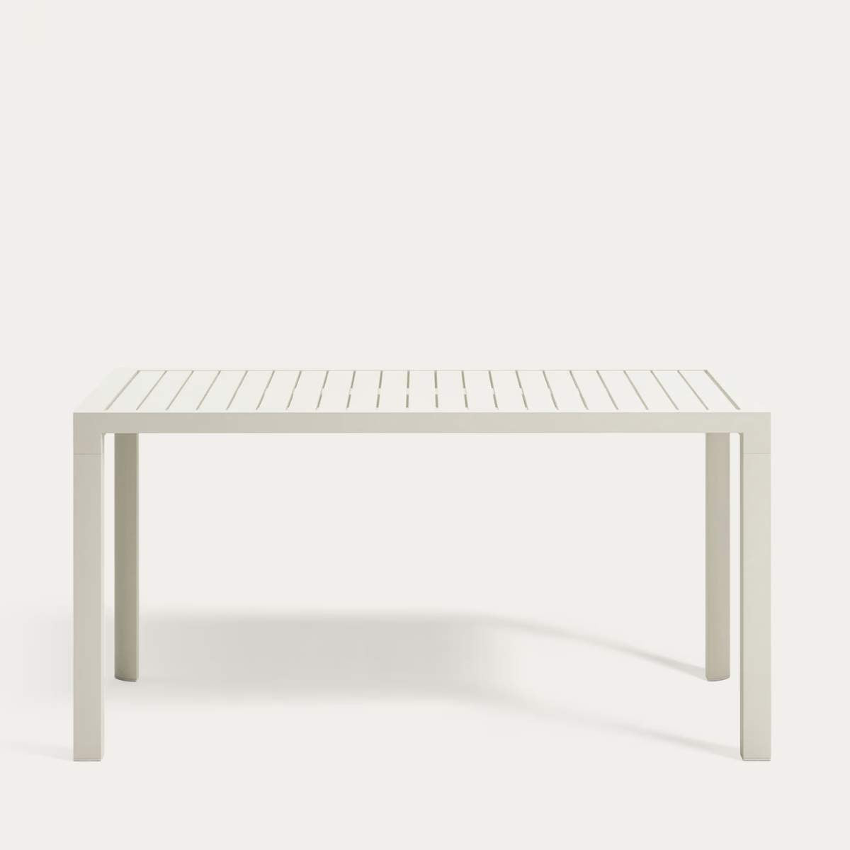 Kave Home Culip aluminium outdoor table in powder coated white finish, 150 x 77 cm