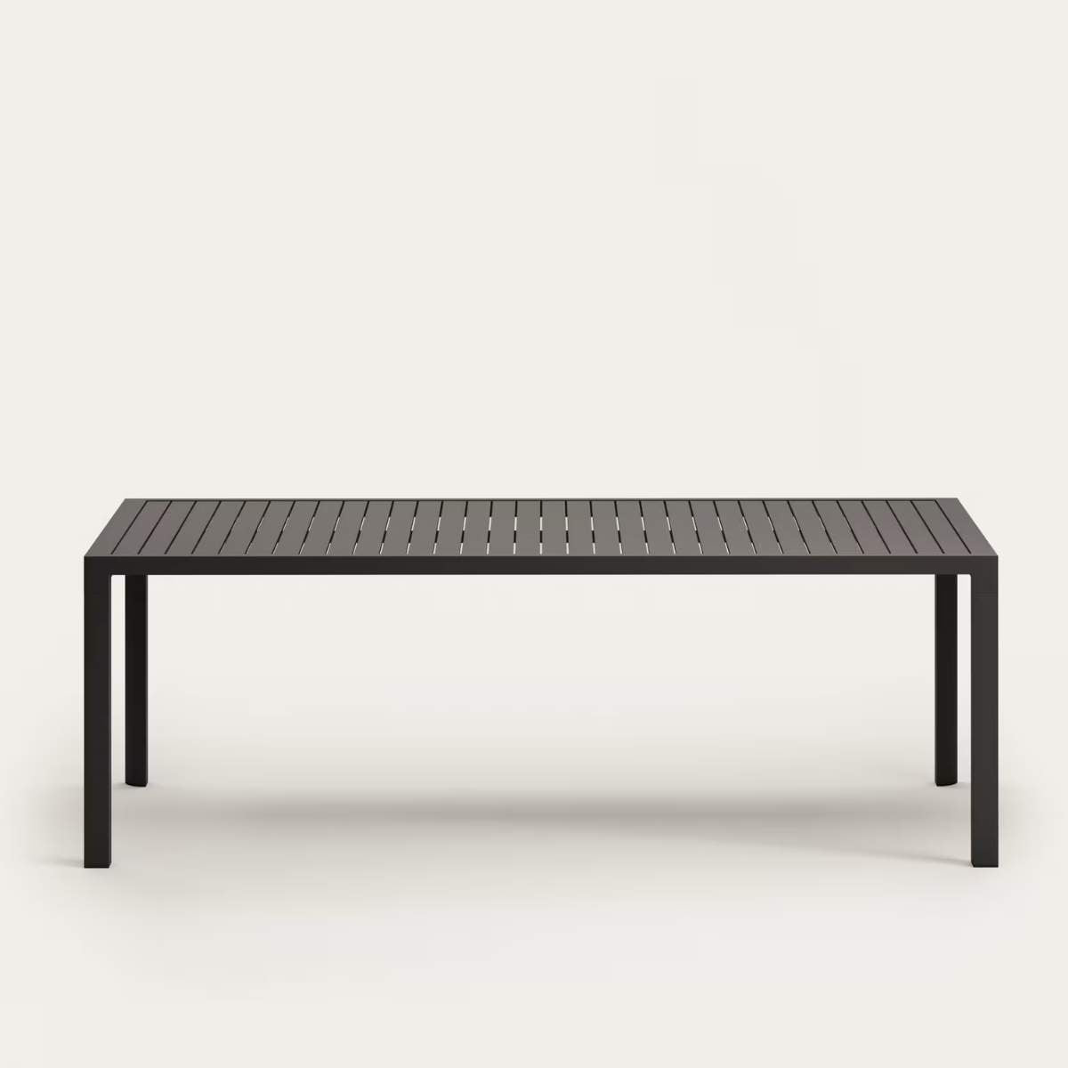 Kave Home Culip aluminium outdoor table in powder coated brown finish, 220 x 100 cm