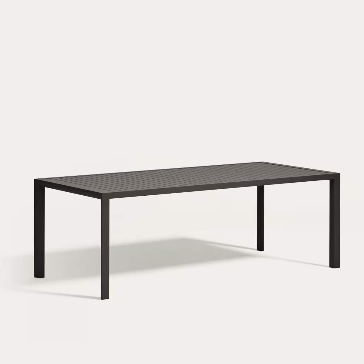 Kave Home Culip aluminium outdoor table in powder coated brown finish, 220 x 100 cm