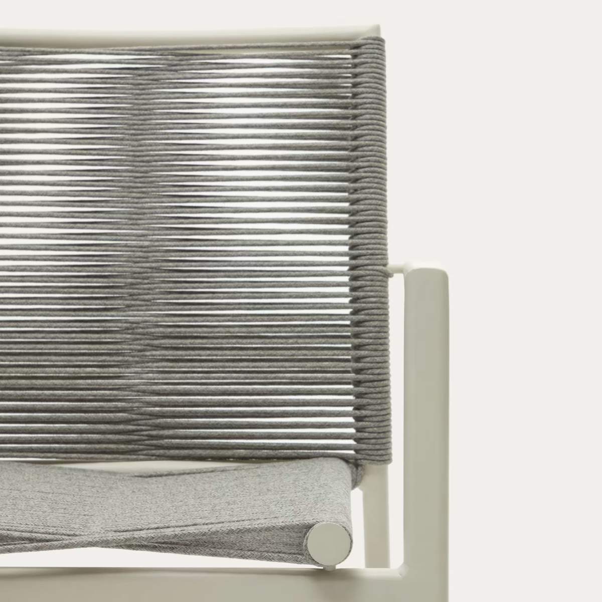 Kave Home Culip stackable outdoor chair in aluminium and cord in brown