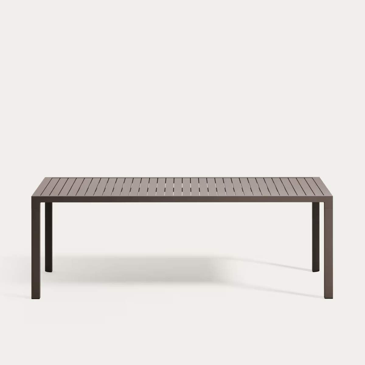 Kave Home Culip aluminium outdoor table in powder coated brown finish, 220 x 100 cm