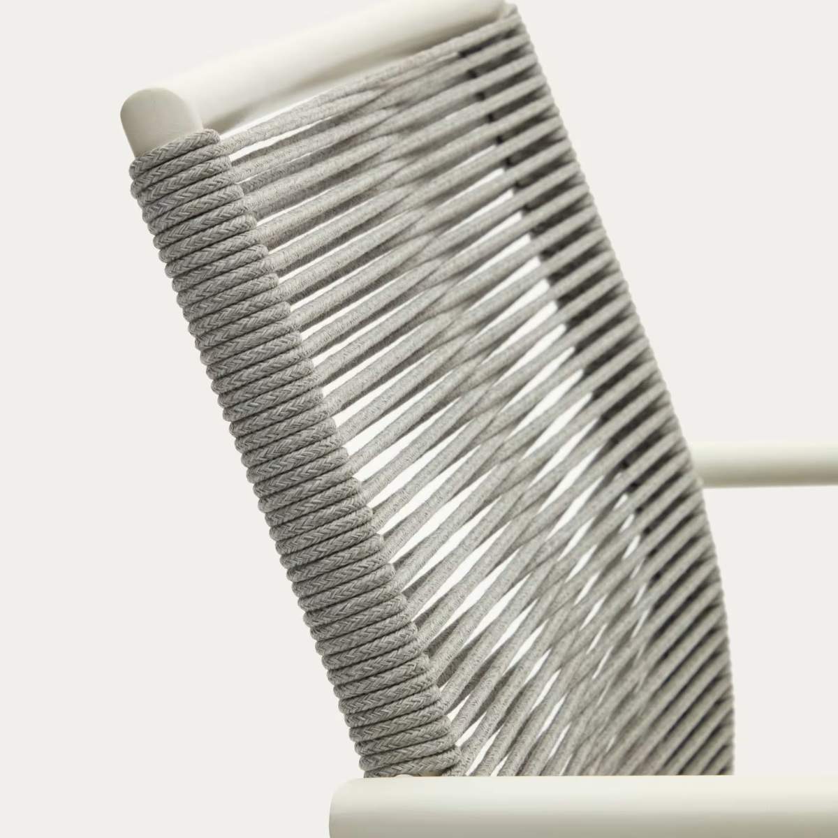 Kave Home Culip stackable outdoor chair in aluminium and cord in brown